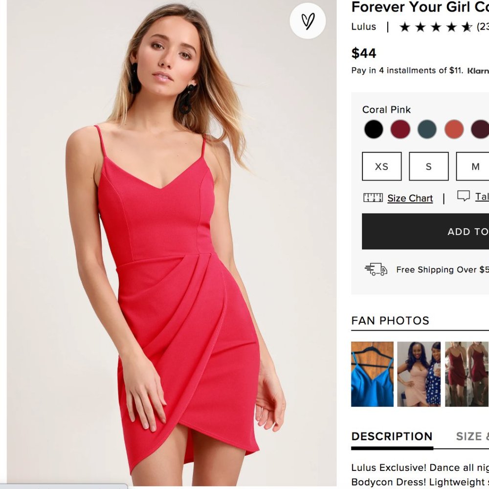 Lulus Forever Your Girl coral pink bodycon dress!